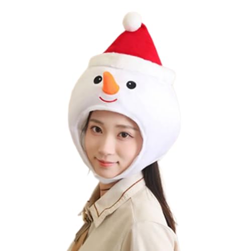 Uqezagpa Plüsch-Schneemann-Kopfbedeckung, Weihnachtsmütze für Erwachsene, bequeme Baumwolle, gefüllte Mützen, warmes Winterkostüm, Feste Uqezagpa Plüsch-Schneemann-Kopfbedeckung, Weihnachtsmütze für Erwachsene, bequeme Baumwolle, gefüllte Mützen, warmes Winterkostüm, Feste von Uqezagpa