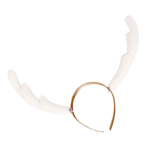Uqezagpa Rentierhörner Stirnband Halloween Hirsch Hörner mit abnehmbarem Hirsch Horn für Cosplay Motto Event Motto Party Kopf Zubehör von Uqezagpa