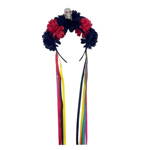 Uqezagpa Rosen-Hexenkostüm, Haarreifen, dunkle Blume, Totenkopf, Haarstyling für Live-Show, Stirnband, Karneval, Halloween, Stirnband Uqezagpa Rosen-Hexenkostüm, Haarreifen, dunkle Blume, Totenkopf, Haarstyling für Live-Show, Stirnband, Karneval, Halloween, Stirnband von Uqezagpa