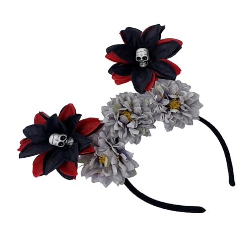 Uqezagpa Rosen-Hexenkostüm, Haarreifen, dunkle Blume, Totenkopf, Haarstyling für Live-Show, Stirnband für Karneval, Totenkopf-Haarbänder Uqezagpa Rosen-Hexenkostüm, Haarreifen, dunkle Blume, Totenkopf, Haarstyling für Live-Show, Stirnband für Karneval, Totenkopf-Haarbänder von Uqezagpa