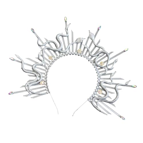 Uqezagpa Schlangenkopf-Krone, Kopfschmuck, Mythologie, Haar-Accessoire, einzigartiges Schlangen-Stirnband, Geschenk für Damen und Mädchen Uqezagpa Schlangenkopf-Krone, Kopfschmuck, Mythologie, Haar-Accessoire, einzigartiges Schlangen-Stirnband, Geschenk für Damen und Mädchen von Uqezagpa