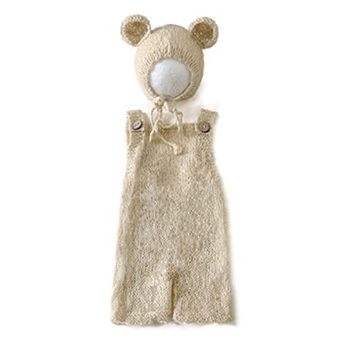 Uqezagpa Schöne Foto-Requisiten für Neugeborene, Jungen und Mädchen, Mohair-Bär-Hut, Haube und Strampler, Body, Fotoshooting-Kostüm Uqezagpa Schöne Foto-Requisiten für Neugeborene, Jungen und Mädchen, Mohair-Bär-Hut, Haube und Strampler, Body, Fotoshooting-Kostüm von Uqezagpa