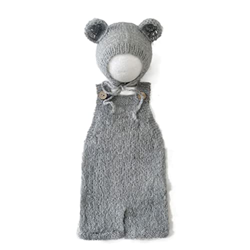 Uqezagpa Schöne Foto-Requisiten für Neugeborene, Jungen und Mädchen, Mohair-Bär-Hut, Haube und Strampler, Body, Fotoshooting-Kostüm Uqezagpa Schöne Foto-Requisiten für Neugeborene, Jungen und Mädchen, Mohair-Bär-Hut, Haube und Strampler, Body, Fotoshooting-Kostüm von Uqezagpa