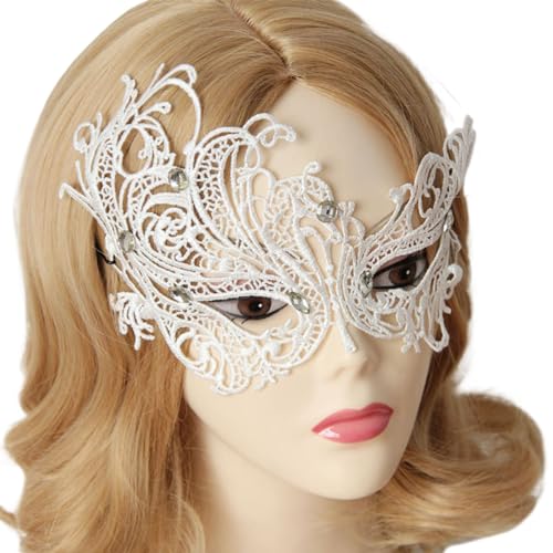 Uqezagpa Spitzen-Augenmaske, Maskerade, Augenmaske für Maskerade, Karneval, Abschlussball, Hochzeit, Spitze, halbes Gesicht, für Frauen, Cosplay-Party Uqezagpa Spitzen-Augenmaske, Maskerade, Augenmaske für Maskerade, Karneval, Abschlussball, Hochzeit, Spitze, halbes Gesicht, für Frauen, Cosplay-Party von Uqezagpa