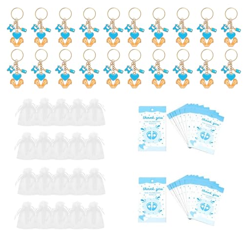 Uqezagpa Unverzichtbares Partyzubehör für Babypartys, Fußabdruck, Schlüsselanhänger-Set mit Organza-Beuteln und Dankeskarte für Party Uqezagpa Unverzichtbares Partyzubehör für Babypartys, Fußabdruck, Schlüsselanhänger-Set mit Organza-Beuteln und Dankeskarte für Party von Uqezagpa