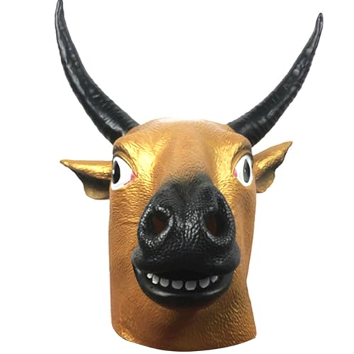 Uqezagpa Vollkopf-Kopfbedeckung mit Horn für Halloween, Maskerade, Karneval, Cosplay, Party, Cosplay, Rinder, Kopfbedeckung, einzigartig Uqezagpa Vollkopf-Kopfbedeckung mit Horn für Halloween, Maskerade, Karneval, Cosplay, Party, Cosplay, Rinder, Kopfbedeckung, einzigartig von Uqezagpa