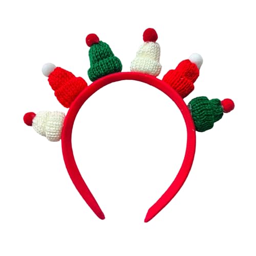 Uqezagpa Weihnachts-Haarband mit kleinem Hut, für Erwachsene und Kinder, Feiertagsfeiern, Kopfschmuck, Partyzubehör, Weihnachtsmannmütze, Stirnband von Uqezagpa