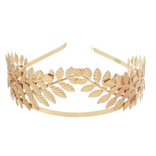 Uqezagpa Witch Griechisch Braut Stirnband Goldenes Blatt Für Karnevalsparty Handgefertigtes Party Kostüm Braut Zubehör von Uqezagpa