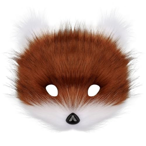 Uqezagpa Wolf-Füchse Gesichtsbedeckung mit Gummiband für Damen und Herren, Halloween, Tierkostüm, Dekoration, Zubehör für Maskerade, bequem, weich Uqezagpa Wolf-Füchse Gesichtsbedeckung mit Gummiband für Damen und Herren, Halloween, Tierkostüm, Dekoration, Zubehör für Maskerade, bequem, weich von Uqezagpa