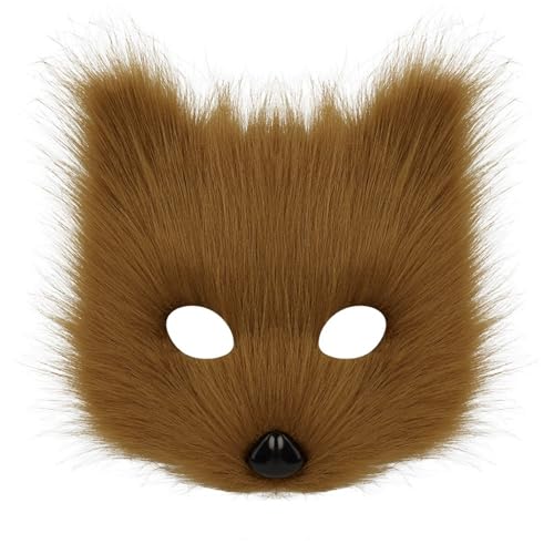Uqezagpa Wolf-Füchse Gesichtsbedeckung mit Gummiband für Damen und Herren, Halloween, Tierkostüm, Dekoration, Zubehör für Maskerade, bequem, weich Uqezagpa Wolf-Füchse Gesichtsbedeckung mit Gummiband für Damen und Herren, Halloween, Tierkostüm, Dekoration, Zubehör für Maskerade, bequem, weich von Uqezagpa
