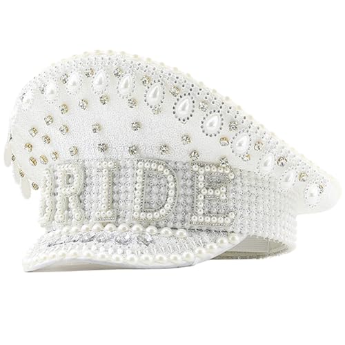 Weißer Hut für Erwachsene, Strass, Karneval, Party, Kostüm, Braut, Hochzeit, Kapitän, Teenager, Hochzeitsbedarf, Hüte für Damen, Hut für Cowgirl-Hüte, Damen, glänzend Weißer Hut für Erwachsene, Strass, Karneval, Party, Kostüm, Braut, Hochzeit, Kapitän, Teenager, Hochzeitsbedarf, Hüte für Damen, Hut für Cowgirl-Hüte, Damen, glänzend von Uqezagpa