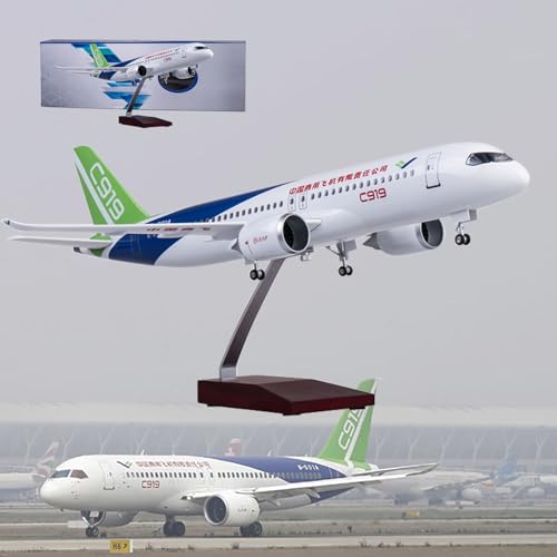 UrAcon 18,5-Zoll-Modellflugzeug China C919 Im Maßstab 1:82, Sammlerstück, Kunstharz Mit Rädern, Druckguss for Sammlung, Geschenk, Ornament Mit Sockel (Size : C919) von UrAcon