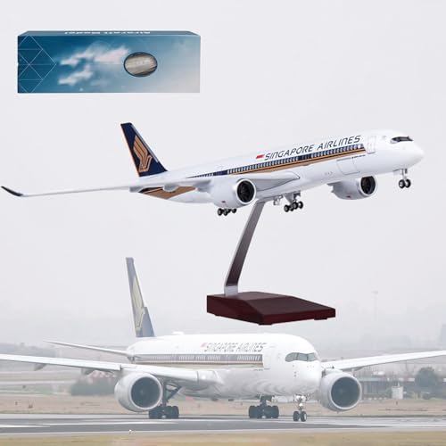 UrAcon 18,5-Zoll-Modellflugzeug Singapur A350-900 Im Maßstab 1:144, Sammlerstück, Kunstharz Mit Rädern, Druckguss, for Sammeln, Geschenk, Ornament (Size : A350) von UrAcon