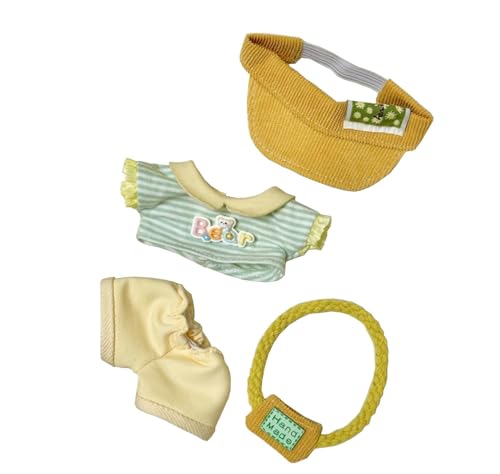 Uran Mall 4 Stück Winzige Kleidung und Zubehör für 17 cm große Puppen gelbe Outfits einschließlich Hut, Hemd, Hose und Tasche Uran Mall 4 Stück Winzige Kleidung und Zubehör für 17 cm große Puppen gelbe Outfits einschließlich Hut, Hemd, Hose und Tasche von Uran Mall