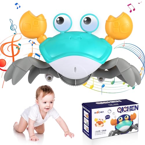 Baby Krabbel Spielzeug ab 3 6 9 Monate, Krabbe Musikalische Spielzeuge für Babies, Spielzeug Junge Mädchen Krabbelspielzeug Baby Geschenke Für Kinder Enfant Neugeborenes Tummy Time Toys (Blau) von UrbanHomes