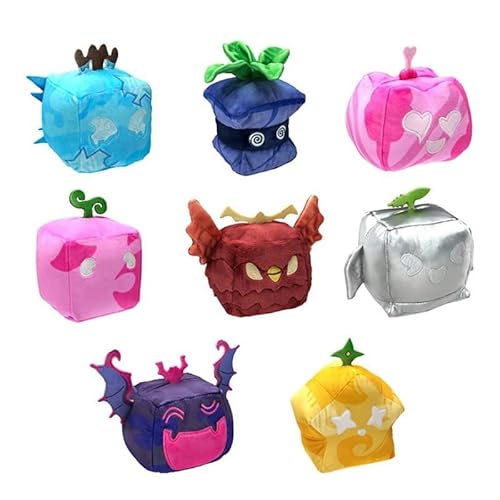 Urijk Blox Fruits Plüschtier 8Pcs 6"/15cm Soul Blox Fruits Plüschtier als Geschenk for Kinder Cute Blox Fruits Monster Stuffed Doll Figure Plush Ornaments Blox Früchte Plüsch Spielzeug Plüsch Kissen von Urijk