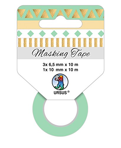 Ursus 58850005 - Masking Tape 4er Set Grafik 1, 4 Rollen mit 4 verschiedenen Motiven, Klebeband aus Papier, lösungsmittel und säurefrei, ideal für vielseiitige Bastelarbeiten Ursus 58850005 - Masking Tape 4er Set Grafik 1, 4 Rollen mit 4 verschiedenen Motiven, Klebeband aus Papier, lösungsmittel und säurefrei, ideal für vielseiitige Bastelarbeiten von Ursus