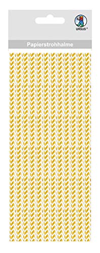 Ursus 56850007 - Papierstrohhalme mit Chevron, gold, Größe S, Länge ca. 19,5 cm, Durchmesser ca. 0,6 cm, 24 Stück, mit Folienveredelung, lebensmittelecht, zum Gestaltenm und Dekorieren Ursus 56850007 - Papierstrohhalme mit Chevron, gold, Größe S, Länge ca. 19,5 cm, Durchmesser ca. 0,6 cm, 24 Stück, mit Folienveredelung, lebensmittelecht, zum Gestaltenm und Dekorieren von Ursus