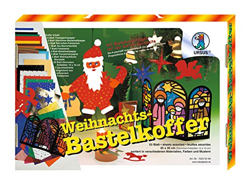 Ursus 15290099 - Bastelkoffer Weihnachten, ca. 25 x 35 cm, 53 Blatt in verschiedenen Materialien, Farben und Mustern, 53 Teile, inklusive gestanztem Leuchtstehbild Ursus 15290099 - Bastelkoffer Weihnachten, ca. 25 x 35 cm, 53 Blatt in verschiedenen Materialien, Farben und Mustern, 53 Teile, inklusive gestanztem Leuchtstehbild von Ursus