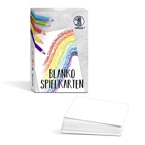 Ursus 17020000F - Blanko-Spielkarten, 36 unbedruckte Karten aus weißem Karton 300 g/qm, zum Basteln und Gestalten von Kartenspielen für Erwachsene und Kinder Ursus 17020000F - Blanko-Spielkarten, 36 unbedruckte Karten aus weißem Karton 300 g/qm, zum Basteln und Gestalten von Kartenspielen für Erwachsene und Kinder von Ursus