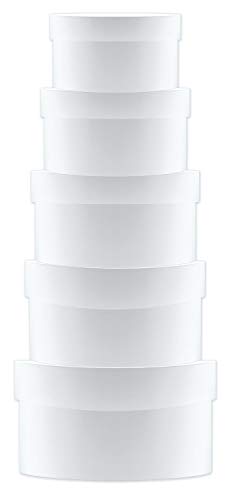 Ursus 17740099F - Blanko Geschenkkarton, rund, weiß, 5er Set, aus kaschiertem Karton, zum Selbstgestalten, ideal für schöne Überraschungsmomente von Ursus