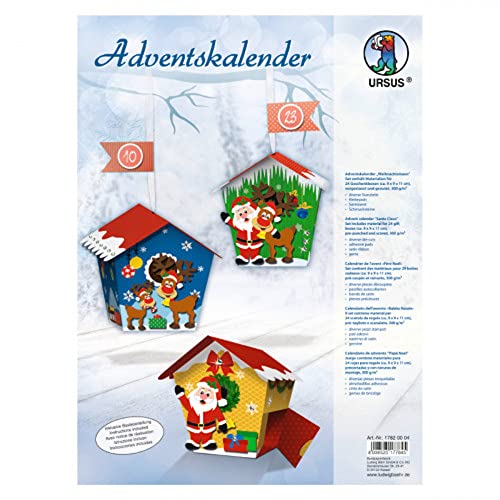 Ursus 17820004 - Adventskalender Weihnachtsmann, Set mit Materialien für 24 Geschenkboxen in 3 verschiedenen Motiven, je ca. 9x9x11 cm, aus Fotokarton, inklusive Zubehör, zum Befüllen und Verschenken Ursus 17820004 - Adventskalender Weihnachtsmann, Set mit Materialien für 24 Geschenkboxen in 3 verschiedenen Motiven, je ca. 9x9x11 cm, aus Fotokarton, inklusive Zubehör, zum Befüllen und Verschenken von Ursus