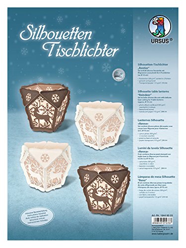 Ursus 18440003 - Silhouetten Tischlichter, Rentier, diverse Stanzteile mit filigranem Laserschnitt, gelasert und genutet, inklusive Bastelanleitung, ideal als Tischdeko Ursus 18440003 - Silhouetten Tischlichter, Rentier, diverse Stanzteile mit filigranem Laserschnitt, gelasert und genutet, inklusive Bastelanleitung, ideal als Tischdeko von Ursus