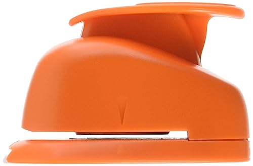 Ursus 19480091 - Motivlocher mit Hebel mittel, Banner, orange, ausgestanztes Motiv ca. 25,4 mm, aus Kunststoff mit Metallstanze, geeignet für Grammaturen von 160 220 g /qm von Ursus