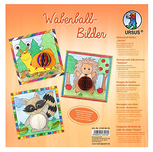Ursus 21300003 - Wabenball Bilder, Herbst, 300 g/qm, 6 Ausmalbilder, einseitig Bedruckt mit niedlichen Motiven zum Ausmalen, inklusive Bastelanleitung, für Jungen und Mädchen Ursus 21300003 - Wabenball Bilder, Herbst, 300 g/qm, 6 Ausmalbilder, einseitig Bedruckt mit niedlichen Motiven zum Ausmalen, inklusive Bastelanleitung, für Jungen und Mädchen von Ursus