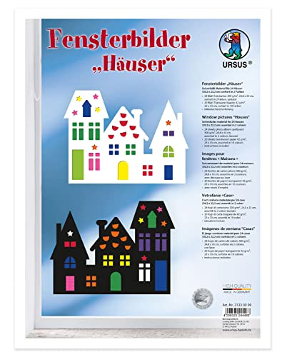 Ursus 21330099 - Fensterbilder Häuser, Bastel-Set mit Materialien für eine Fenster-Dekoration aus Fotokarton und Transparentpapier, inkl. Anleitung, bunt, Mittel Ursus 21330099 - Fensterbilder Häuser, Bastel-Set mit Materialien für eine Fenster-Dekoration aus Fotokarton und Transparentpapier, inkl. Anleitung, bunt, Mittel von Ursus