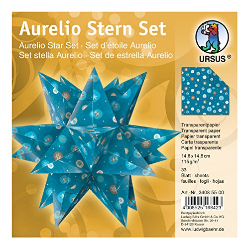 Ursus 34085500 - Faltblätter Aurelio Stern Winterzauber, petrol / braun, 33 Blatt, aus Transpatentpapier 115 g/qm, ca. 14,8 x 14,8 cm, einseitig bedruckt, ideal als Weihnachtsdeko Ursus 34085500 - Faltblätter Aurelio Stern Winterzauber, petrol / braun, 33 Blatt, aus Transpatentpapier 115 g/qm, ca. 14,8 x 14,8 cm, einseitig bedruckt, ideal als Weihnachtsdeko von Ursus