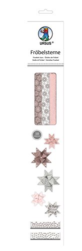 Ursus 34870000F - Papierstreifen für Fröbelsterne rosé / hellgrau / braun, aus hochwertigem Bastelpapier, 60 Streifen in 2 verschiedenen Größen für ca. 15 Sterne, Bastelklassiker zur Weihnachtszeit Ursus 34870000F - Papierstreifen für Fröbelsterne rosé / hellgrau / braun, aus hochwertigem Bastelpapier, 60 Streifen in 2 verschiedenen Größen für ca. 15 Sterne, Bastelklassiker zur Weihnachtszeit von Ursus
