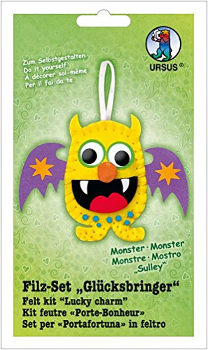 Ursus 39550013 - Filzset, Glücksbringer, Monster Sulley, ca. 12 cm, zum Basteln von lustigen Figuren, ideal für die ersten Nähversuche und als kleines Geschenk Ursus 39550013 - Filzset, Glücksbringer, Monster Sulley, ca. 12 cm, zum Basteln von lustigen Figuren, ideal für die ersten Nähversuche und als kleines Geschenk von Ursus