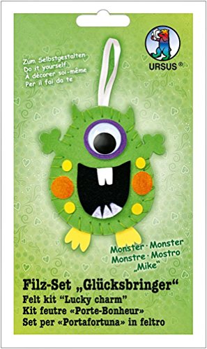 Ursus 39550014 - Filzset, Glücksbringer, Monster Mike, ca. 12 cm, zum Basteln von lustigen Figuren, ideal für die ersten Nähversuche und als kleines Geschenk Ursus 39550014 - Filzset, Glücksbringer, Monster Mike, ca. 12 cm, zum Basteln von lustigen Figuren, ideal für die ersten Nähversuche und als kleines Geschenk von Ursus