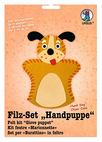 Ursus 39560002 - Filzset, Handpuppe, Hund, ca. 20 cm, zum Basteln von lustigen Figuren, ideal für die ersten Nähversuche und als kleines Geschenk von Ursus