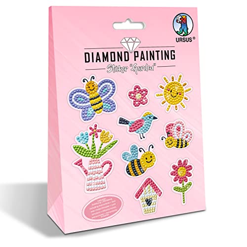 Ursus 43500010 - Diamond Painting Sticker Garden zum Gestalten von Stickern mit funkelnden Diamanten, 2 Stickerbogen ca. 15 x 10 cm, mit Zubehör, Farbenfroh Ursus 43500010 - Diamond Painting Sticker Garden zum Gestalten von Stickern mit funkelnden Diamanten, 2 Stickerbogen ca. 15 x 10 cm, mit Zubehör, Farbenfroh von Ursus