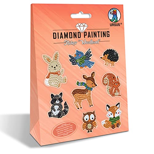 Ursus 43500011 - Diamond Painting Sticker Woodland zum Gestalten von Stickern mit funkelnden Diamanten, 2 Stickerbogen ca. 15 x 10 cm, mit Zubehör Ursus 43500011 - Diamond Painting Sticker Woodland zum Gestalten von Stickern mit funkelnden Diamanten, 2 Stickerbogen ca. 15 x 10 cm, mit Zubehör von Ursus