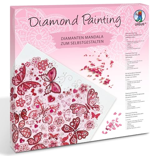 Ursus 43520010F - Diamond Painting Mandala Set 10, Bastelset mit Leinwand und Steinen in Rosa-, Weiß- und Rottönen Ursus 43520010F - Diamond Painting Mandala Set 10, Bastelset mit Leinwand und Steinen in Rosa-, Weiß- und Rottönen von Ursus