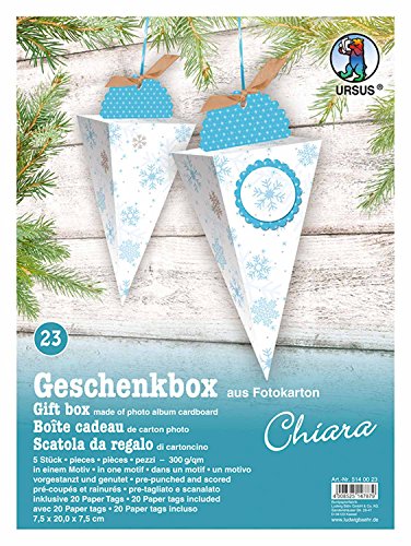 Ursus 5140023 - Geschenkbox Chiara, Schneestern blau, 5 Stück, aus Fotokarton 300 g/qm, beidseitig bedruckt, vorgestanzt und genutet, inklusive 20 Paper Tags, ideal für kleine Überraschungen Ursus 5140023 - Geschenkbox Chiara, Schneestern blau, 5 Stück, aus Fotokarton 300 g/qm, beidseitig bedruckt, vorgestanzt und genutet, inklusive 20 Paper Tags, ideal für kleine Überraschungen von Ursus