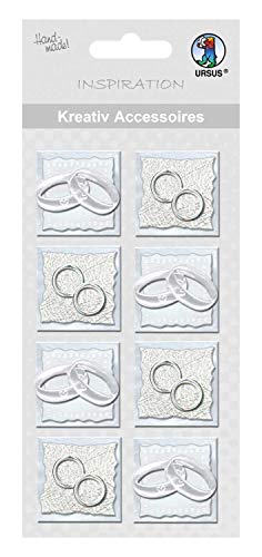 Ursus 564000129 - Kreativ Accessoires, Hochzeitsring, silber, 8 Stück, selbstklebend, aus verschiedenen hochwertigen Materialien, zum Verzieren und Dekorieren von Scrapbooking, Karten und Geschenke Ursus 564000129 - Kreativ Accessoires, Hochzeitsring, silber, 8 Stück, selbstklebend, aus verschiedenen hochwertigen Materialien, zum Verzieren und Dekorieren von Scrapbooking, Karten und Geschenke von Ursus