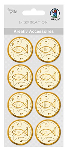 Ursus 564000297 - Kreativ Accessoires Charity, Fisch, gold, 8 Stück, selbstklebend, aus verschiedenen hochwertigen Materialien, zum Dekorieren von Karten und Geschenke Ursus 564000297 - Kreativ Accessoires Charity, Fisch, gold, 8 Stück, selbstklebend, aus verschiedenen hochwertigen Materialien, zum Dekorieren von Karten und Geschenke von Ursus