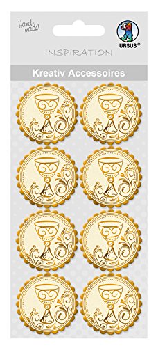Ursus 564000299 - Kreativ Accessoires Charity, Kelch, gold, 8 Stück, selbstklebend, aus verschiedenen hochwertigen Materialien, zum Dekorieren von Karten und Geschenke Ursus 564000299 - Kreativ Accessoires Charity, Kelch, gold, 8 Stück, selbstklebend, aus verschiedenen hochwertigen Materialien, zum Dekorieren von Karten und Geschenke von Ursus
