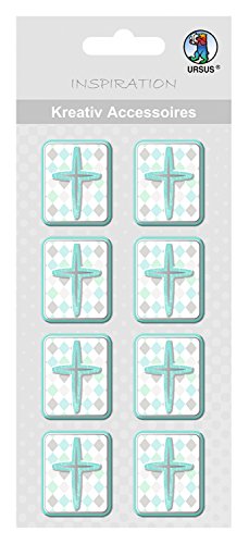 Ursus 564000342 - Kreativ Accessoires Jesus, Kreuz, aqua, 8 Stück, selbstklebend, aus verschiedenen hochwertigen Materialien, zum Dekorieren von Karten und Geschenke Ursus 564000342 - Kreativ Accessoires Jesus, Kreuz, aqua, 8 Stück, selbstklebend, aus verschiedenen hochwertigen Materialien, zum Dekorieren von Karten und Geschenke von Ursus