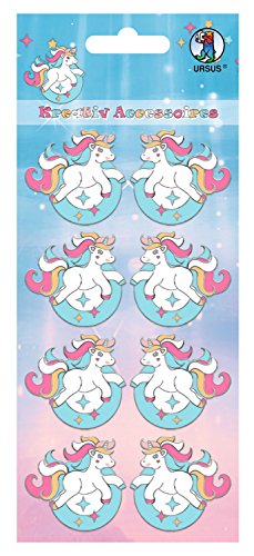 Ursus 564000517 - Kreativ Accessoires, Einhorn, selbstklebend, 8 Stück von Ursus
