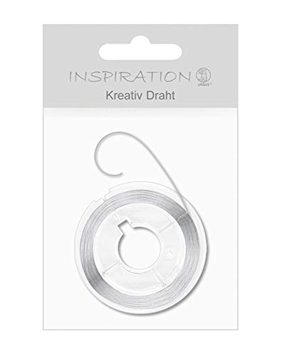 Ursus 56550089 Kreativ Draht, ca. 0,3 mm x 20 m, aus Kupfer, aus Kunststoffspule, Lackiert in Metallic silber, vielseitig einsetztbar, ideal für kreative Bastelarbeiten von Ursus