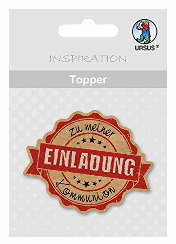 Ursus 56730014 - Topper, Einladung zu meiner Kommunion, ca. 6,5 cm, 8 Stück, aus Kraftkarton, einseitig bedruckt, geeignet für Scrapbooking, Kartengestaltung und Dekoration von Geschenken Ursus 56730014 - Topper, Einladung zu meiner Kommunion, ca. 6,5 cm, 8 Stück, aus Kraftkarton, einseitig bedruckt, geeignet für Scrapbooking, Kartengestaltung und Dekoration von Geschenken von Ursus