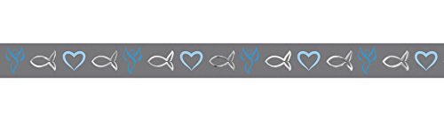 Ursus 59080021 - Masking Tape, Religion grau/blau/silber, Klebeband aus Papier, ca. 15 mm x 10 m, teilweise einseitig bedruckt und veredelt, lösungsmittel und säurefrei, ideal für Scrapbooking von Ursus