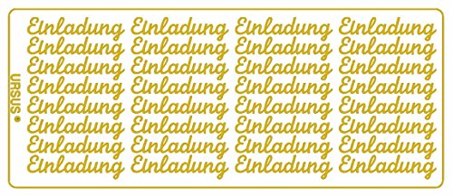 Ursus 59300002 - Kreativ Sticker, Einladung, gold, ca. 10 x 23 cm, 5 Blatt, selbstklebend, ideal zur Kartengestaltung und zum Dekorieren von Geschenken von Ursus