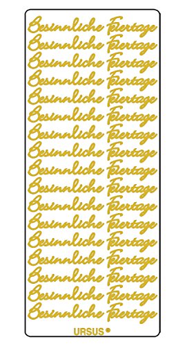 Ursus 593000127 - Kreativ Sticker Besinnliche Feiertage, gold, 5 Stickerbögen, selbstklebend, leicht abziehbar, ideal für Kartengestaltung, Scrapbooking und Dekorieren von Geschenken von Ursus