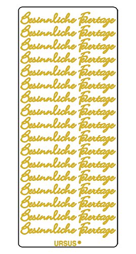 Ursus 593000127 - Kreativ Sticker Besinnliche Feiertage, gold, 5 Stickerbögen, selbstklebend, leicht abziehbar, ideal für Kartengestaltung, Scrapbooking und Dekorieren von Geschenken von Ursus